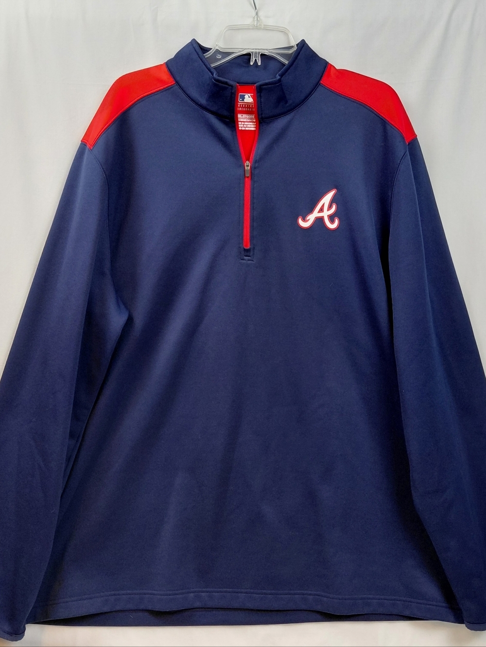Atlanta Braves Quarter Zip Pullover‎ Men's Size XXL MLB Baseball